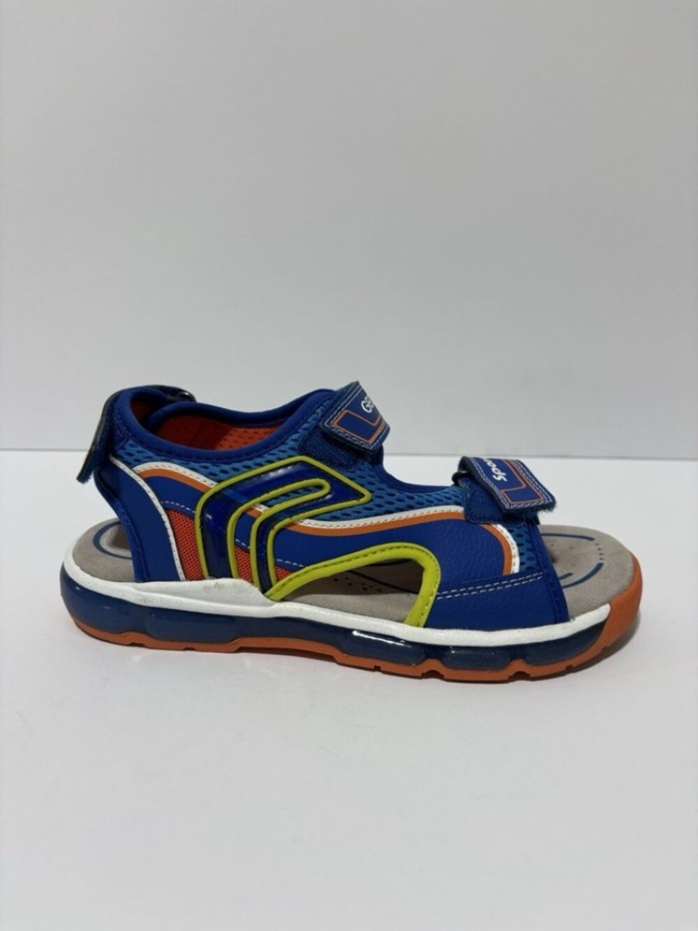 Geox Big Kids’ J Android Blue Strappy Sandals, Size US 3.5 M, EUR 35